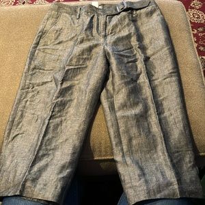 Vintage David N Green Taupe Linen Dress Capri Pants Size 6 (TD)